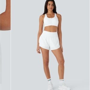 Softlyzero QuickDry high waisted reflective dots side pocket Running Shorts